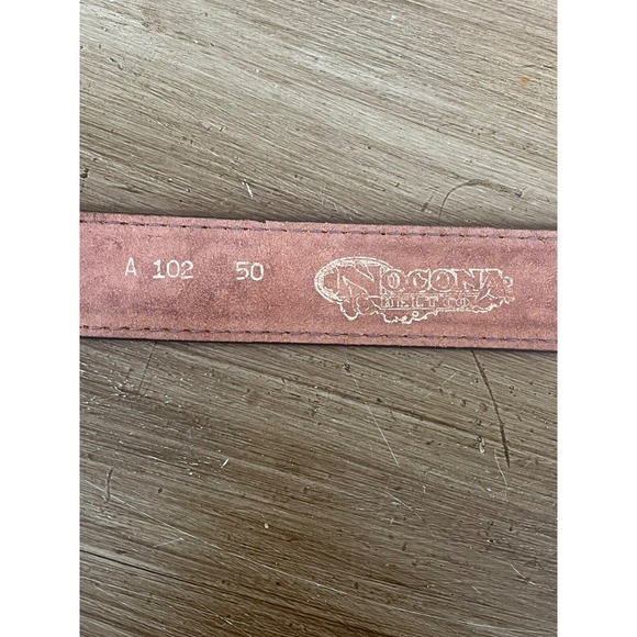 Nocona Men's Leather Western Belt with Silver/ Bronze Buckle size 50 - Picture 4 of 7